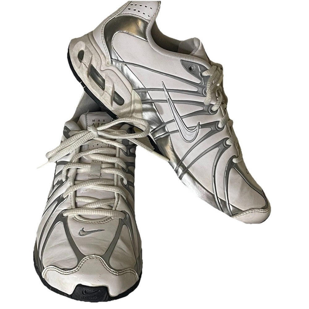 Nike Air Max White Metallic Silver Women's Sz‎ 8 Comfort For Casual & Running